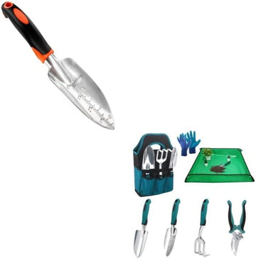 Garden Tool Set with Trowel Rake Shears Gloves and 100cm Repotting Mat