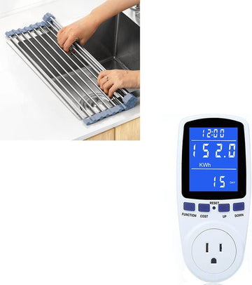 Roll Up Dish Drying Rack Over Sink Silver