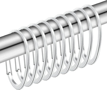 Vortaz Rustproof Shower Curtain Rings Chrome 12 Pack