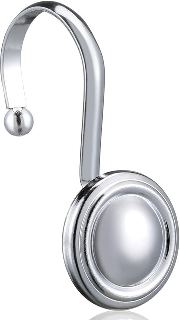 Vortaz Rustproof Shower Curtain Hooks Chrome 12 Pack