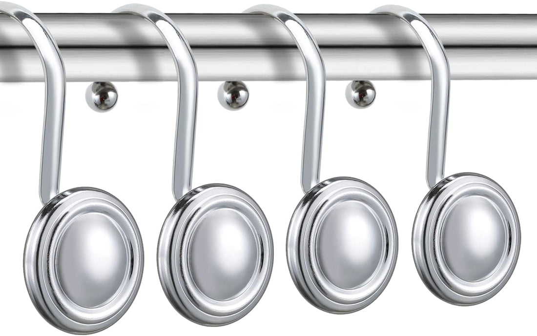 Vortaz Rustproof Shower Curtain Hooks Chrome 12 Pack