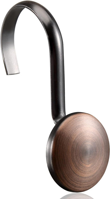 Vortaz Oil Rubbed Bronze Shower Curtain Hooks 12 Pcs