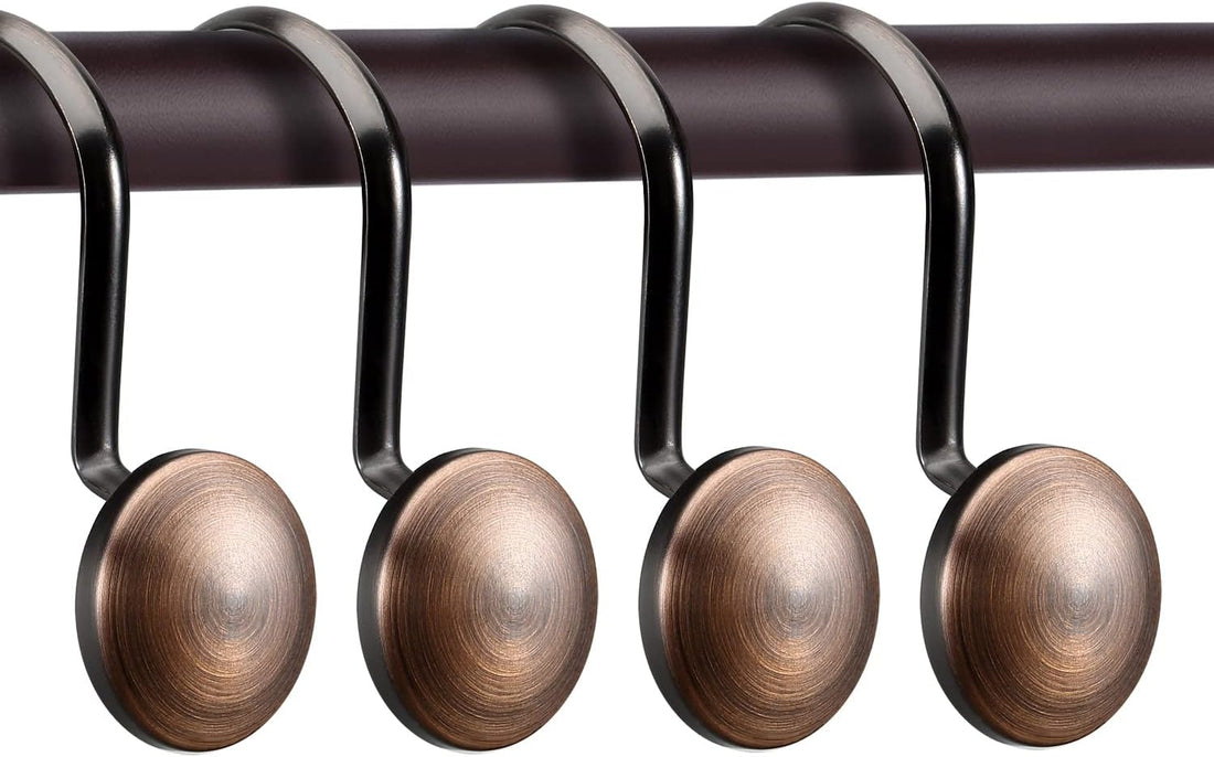 Vortaz Oil Rubbed Bronze Shower Curtain Hooks 12 Pcs