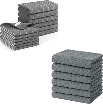 Homaxy Microfiber Kitchen Towels and Dishcloths Set 12-Pack 28x16 Inch