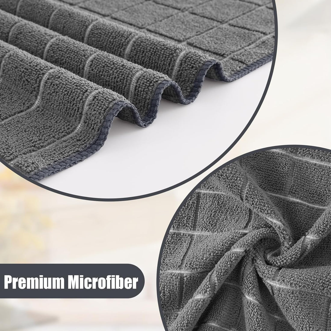 Homaxy Microfiber Kitchen Towels and Dishcloths Set 12-Pack 28x16 Inch