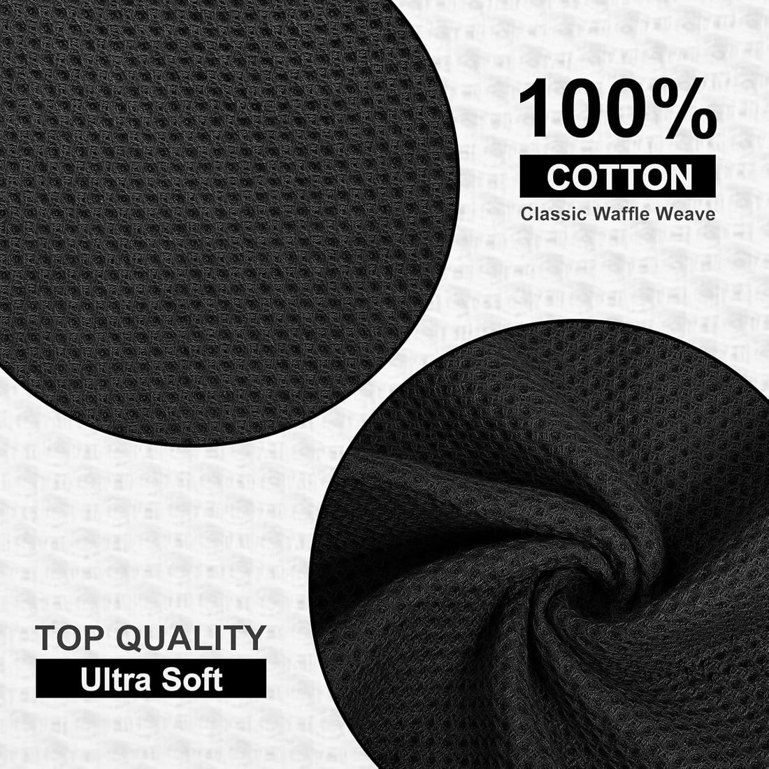 Homaxy Cotton Dish Cloths and Kitchen Towels 8 Pack Waffle Weave Dark Grey