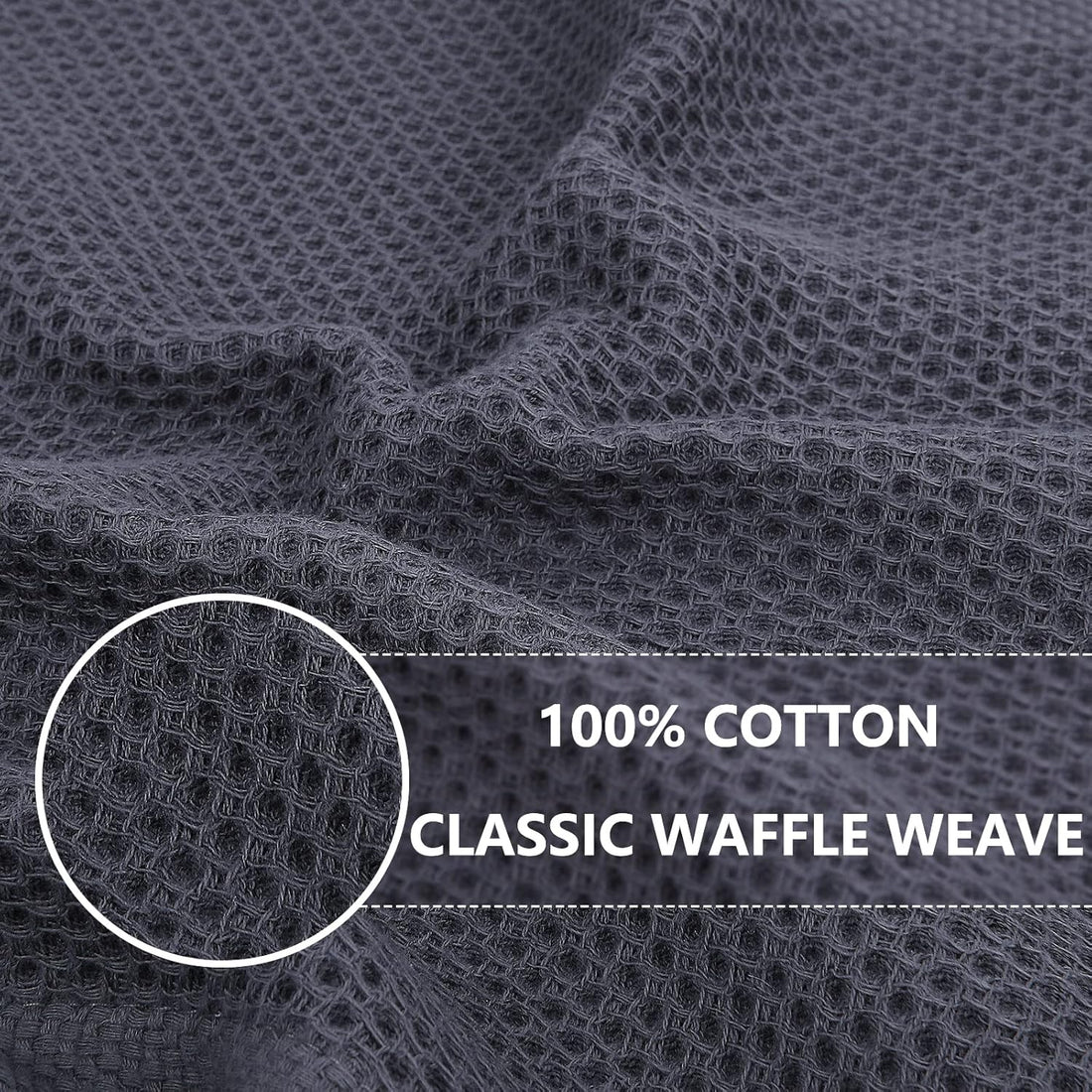 Homaxy Cotton Waffle Weave Kitchen Towels Set of 8 380GSM