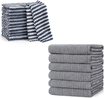 Homaxy Coral Velvet Kitchen Towels Set of 18 Dish Cloths Hand Towels