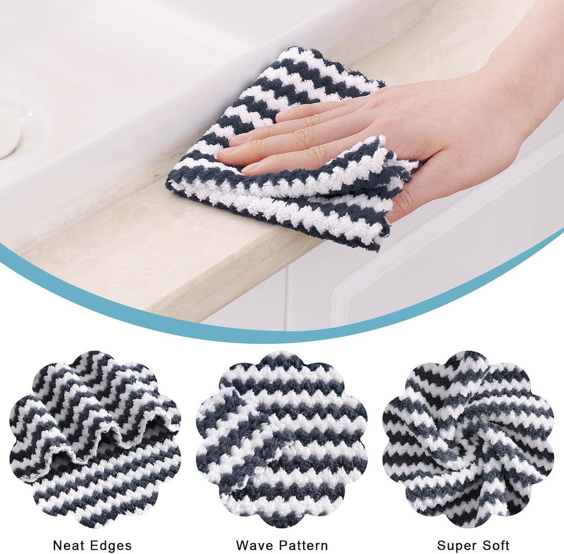 Homaxy Coral Velvet Kitchen Towels Set of 18 Dish Cloths Hand Towels