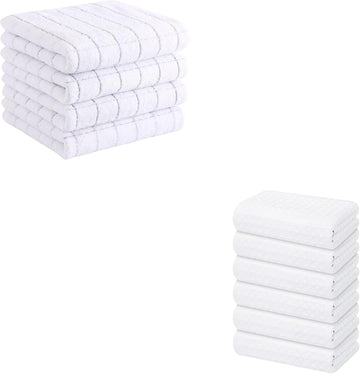 Homaxy Cotton Kitchen Towels Set of 10 White 40x70cm