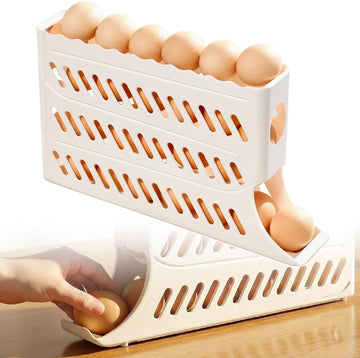 Automatic Rolling Egg Dispenser 4-Tier 30-Egg White