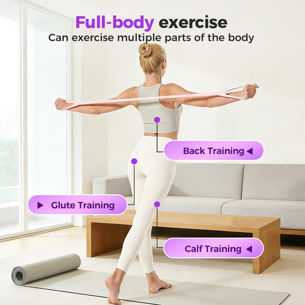 Figure 8 Resistance Band 35LB Silicone Home Gym with Non-Slip Handles