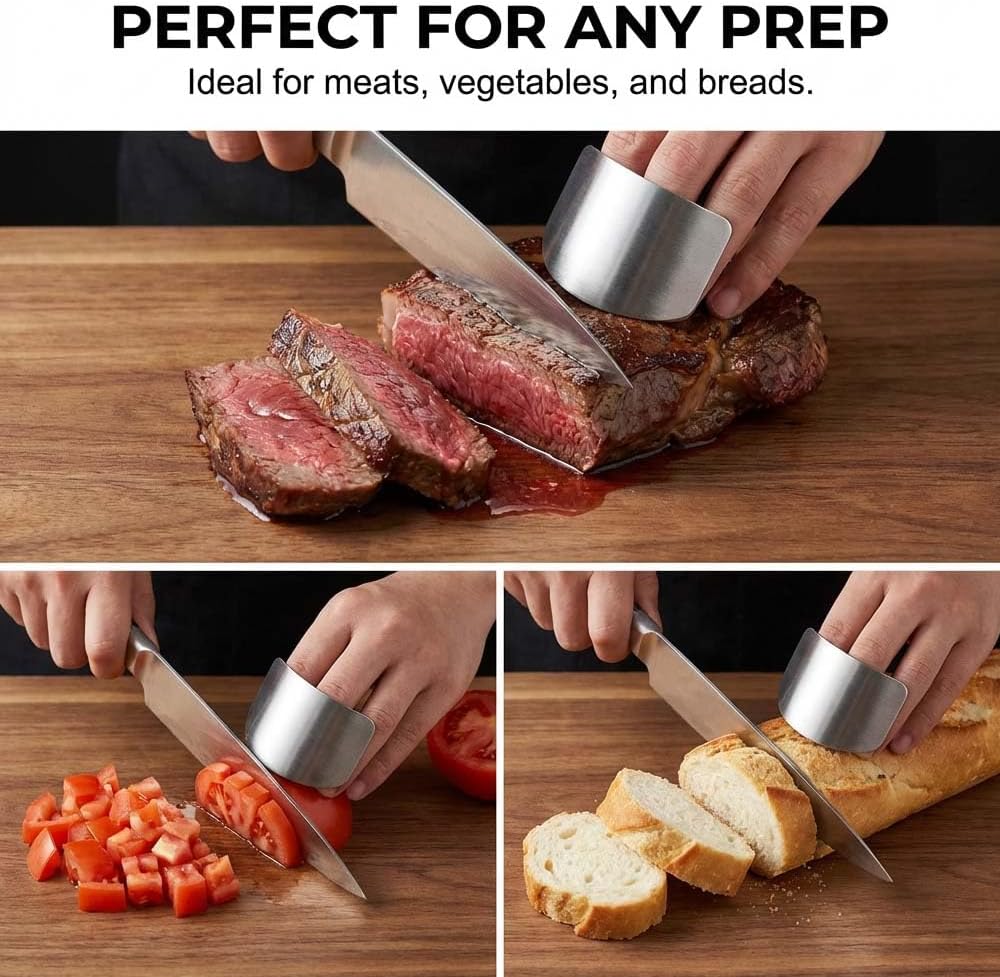 Homaxy Stainless Steel Finger Guard Set Food Grade Cutting Protection