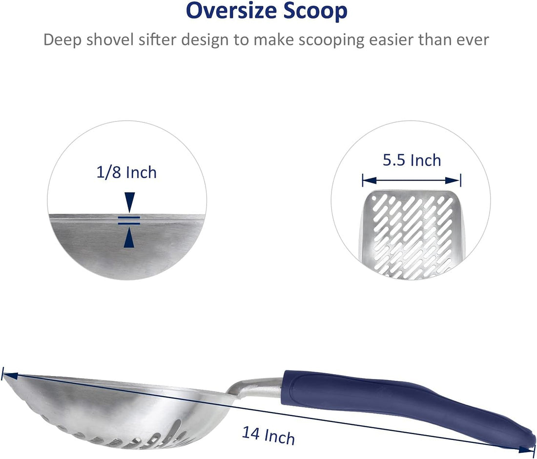 Stainless Steel Cat Litter Box and Shovel Set Odor Resistant