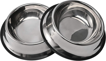 Vortaz 2-Pack Stainless Steel Dog Bowl Anti-Skid Rubber Base 16oz
