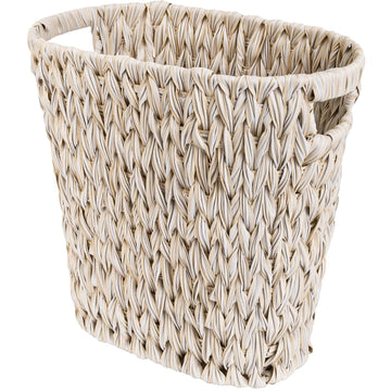 Wicker Style Waterproof Waste Basket 19L Boho Brown