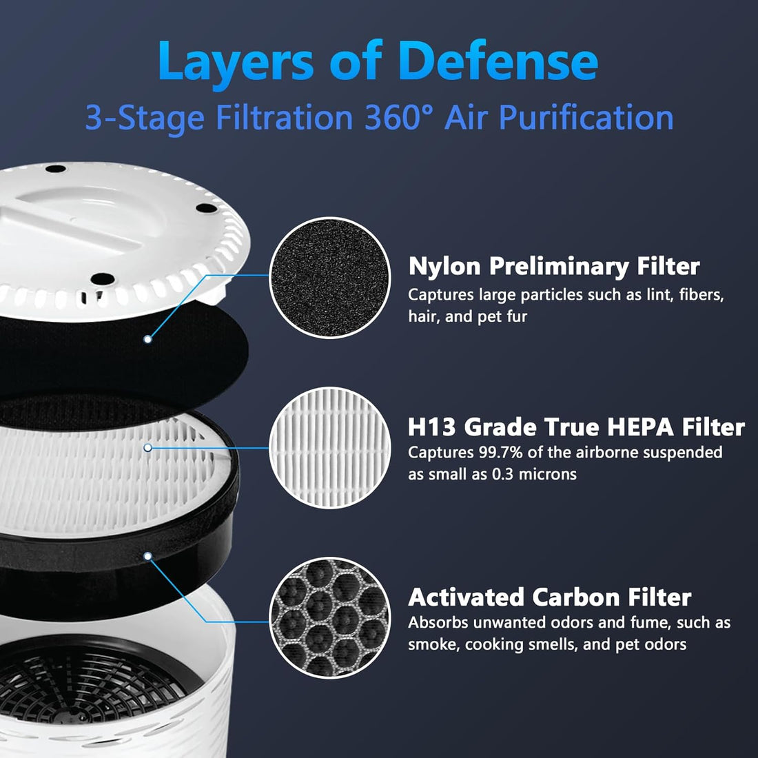 Vortaz LV-H132 HEPA Replacement Filter 2 Pack