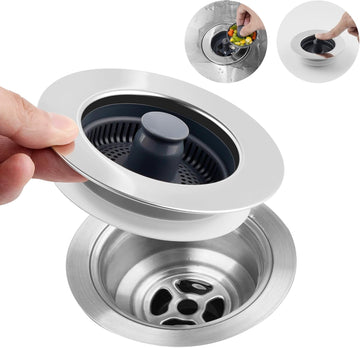 Vortaz 3-in-1 Kitchen Sink Drain Strainer Stopper Combo