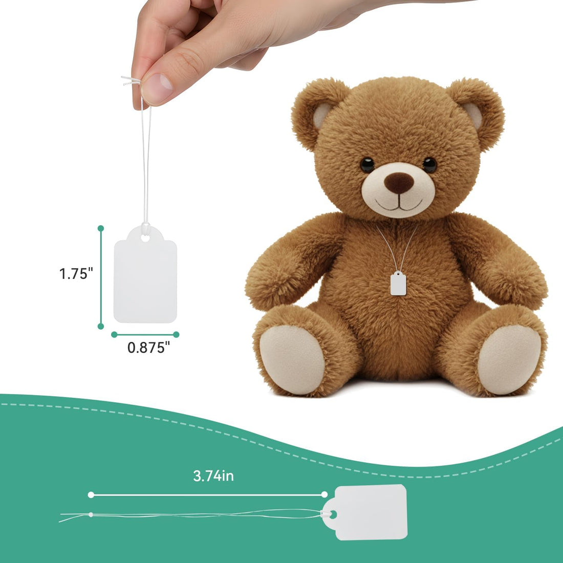 500-Pack White Price Tags with String 3.5 x 2.1cm Retail