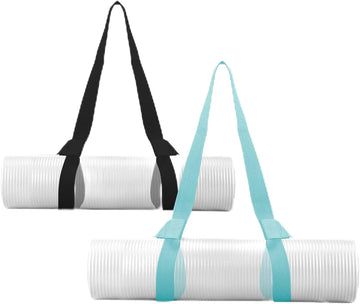 Vortaz Yoga Mat Carry Strap Adjustable Sling Black Turquoise 2-Pack