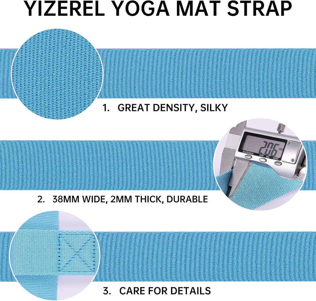 Vortaz Yoga Mat Carry Strap Adjustable Sling Black Turquoise 2-Pack