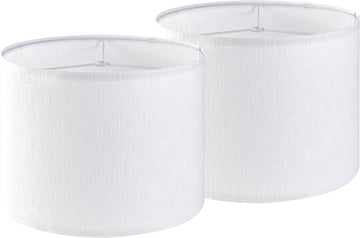 Petluno Linen Drum Lamp Shade Set of 2 13 inch White