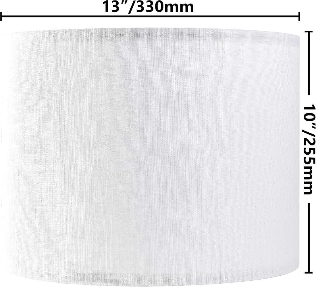 Petluno Linen Drum Lamp Shade Set of 2 13 inch White