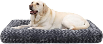 Petluno Large Dog Bed Calming Crate Mattress Washable Grey