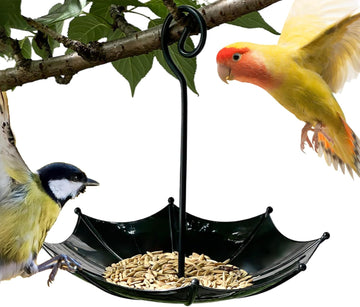 Bird Feeder Station with Umbrella Roof Adjustable Height Garden Balcony