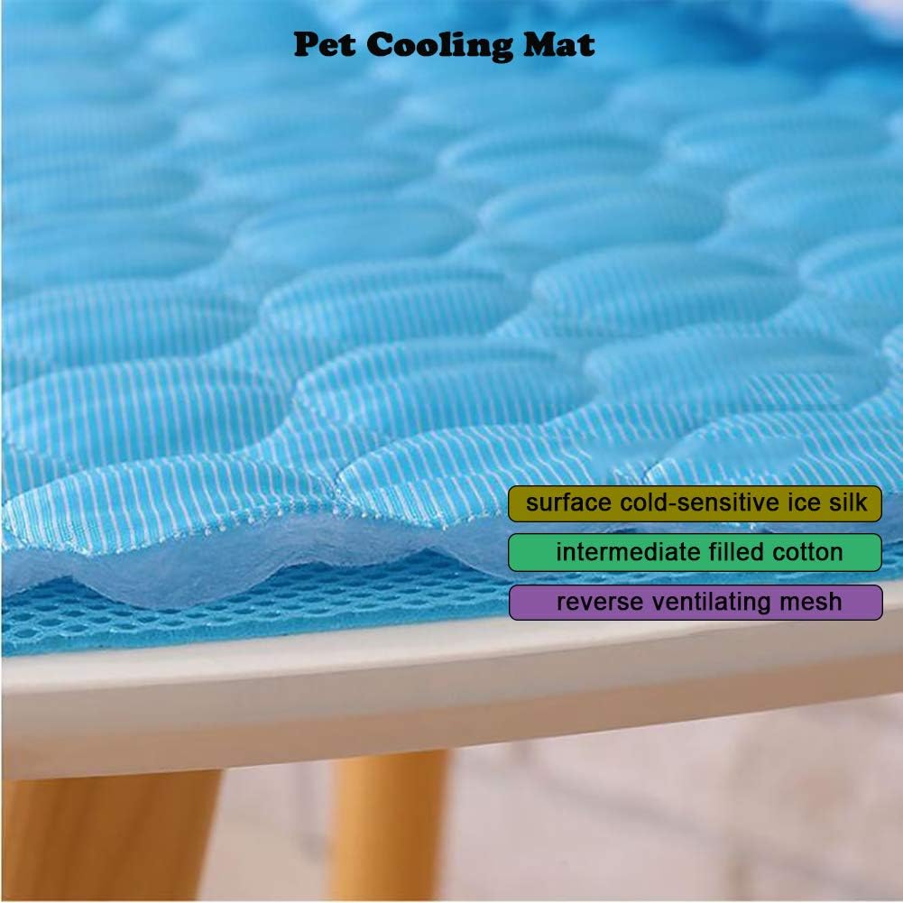 Pet Cooling Mat Ice Silk Self Cooling Pad Foldable Washable Medium