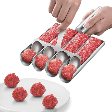 Stainless Steel Meatball Maker with Spoon and Spatula 4-Count