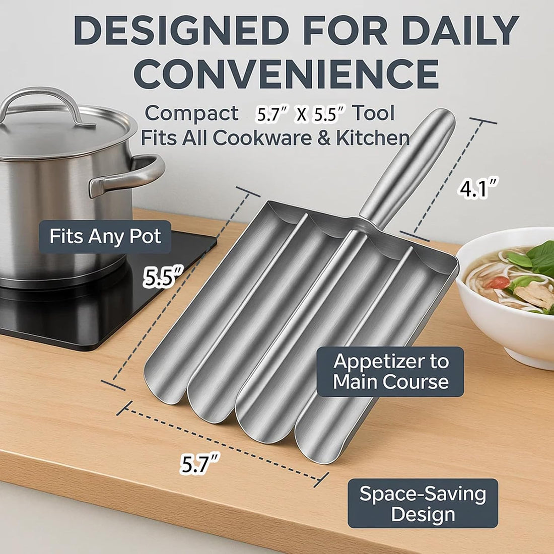 Stainless Steel Meatball Maker with Spoon and Spatula 4-Count