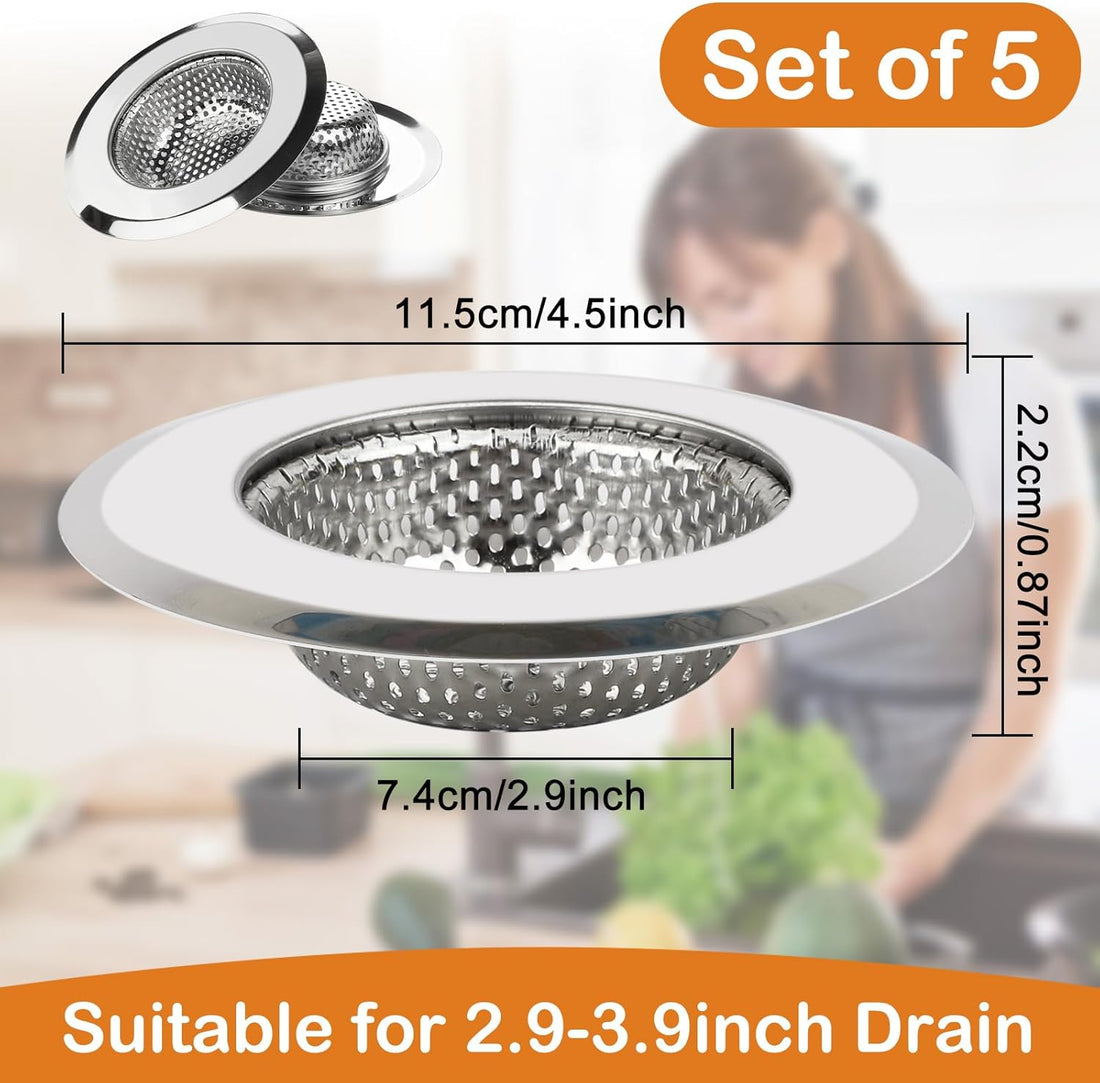 Stainless Steel Kitchen Sink Strainer 5-Piece Drain Kit