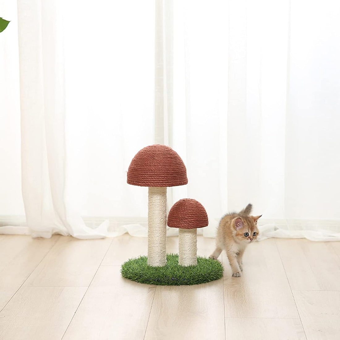 Mushroom Shape Cat Scratching Post Natural Sisal Cat Furniture