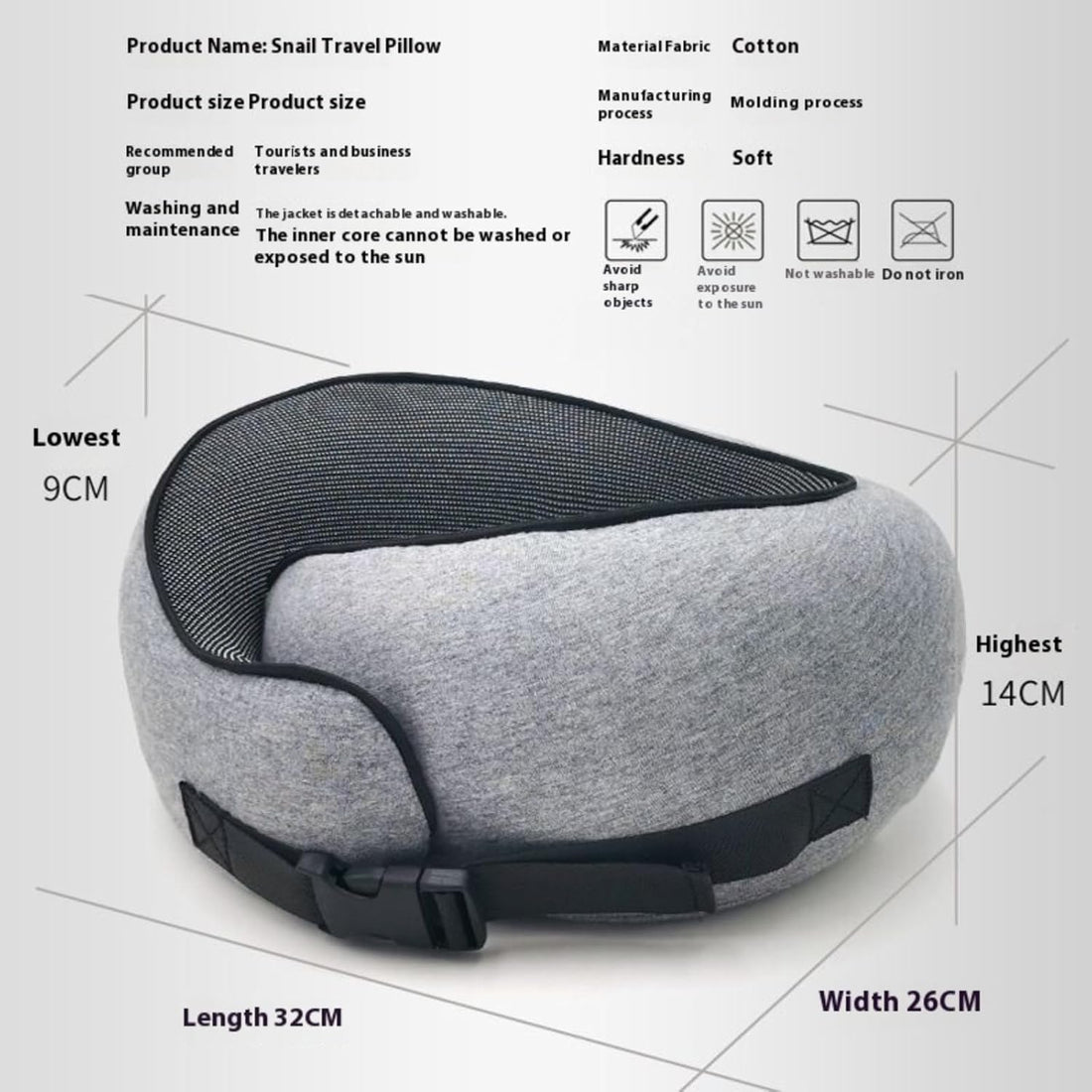 Memory Foam Travel Neck Pillow 360 Degree Support