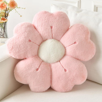 Daisy Flower Pillow Pink Plush Decorative