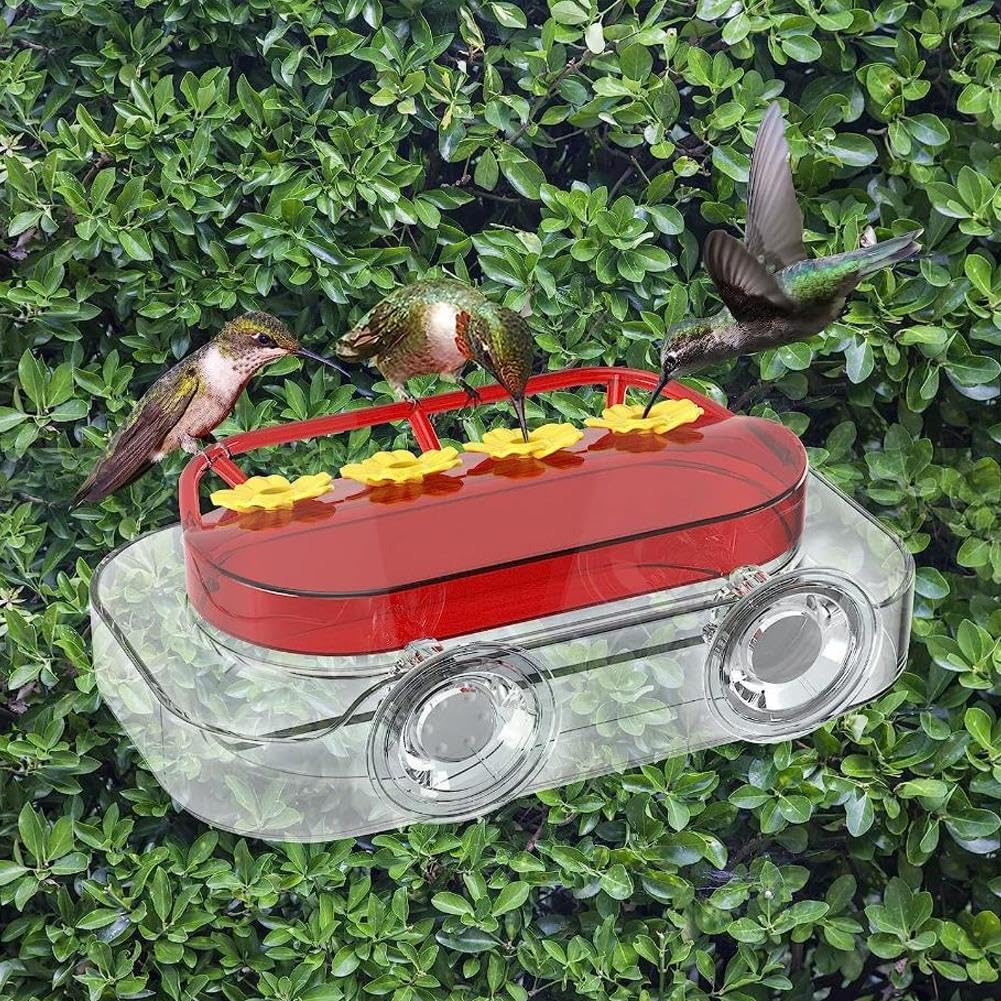 Window Hummingbird Feeder 4 Port Yellow
