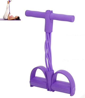 6-Tube Pedal Resistance Band System Natural Latex Full Body Home Gym