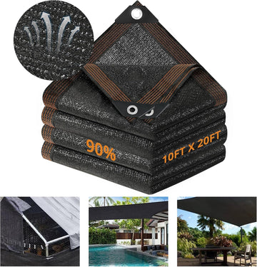 HDPE Shade Cloth 90% UV Protection Sun Shade Net 3x6m Black