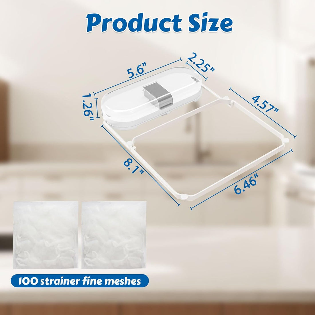 Kitchen Sink Strainer Basket with 100 Mesh Bags Foldable