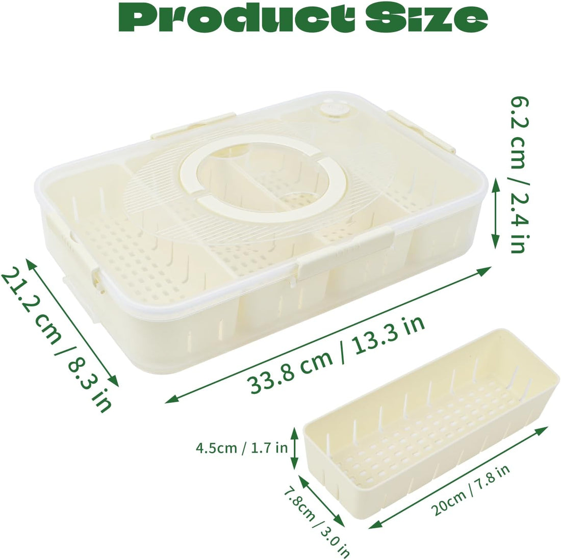 2-Pack Divided Snack Box Container Portable 4 Compartment