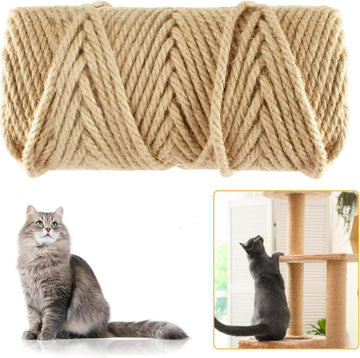 50M Natural Sisal Rope 6mm for Cat Scratching Post Repair DIY
