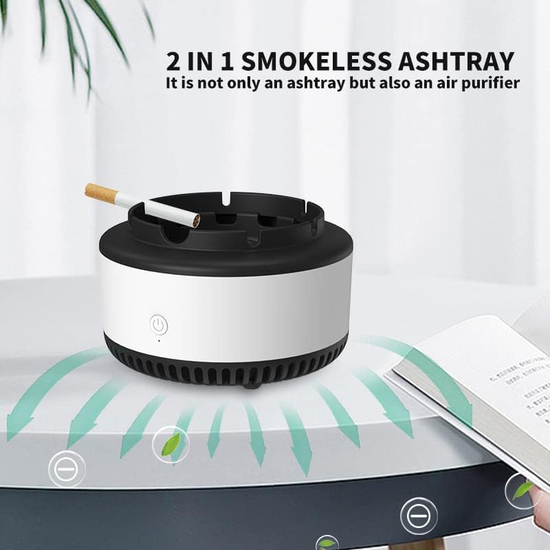 Portable Smokeless Ashtray with Air Purifier USB Rechargeable Gray