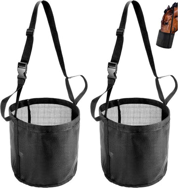 Breathable Mesh Horse Feed Bag with Adjustable Strap 2 Pack