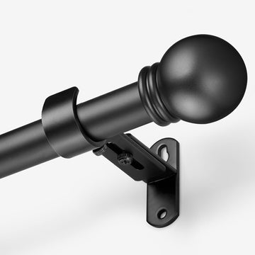 Vortaz Telescoping Curtain Rod Adjustable 16-48in Heavy Duty Black