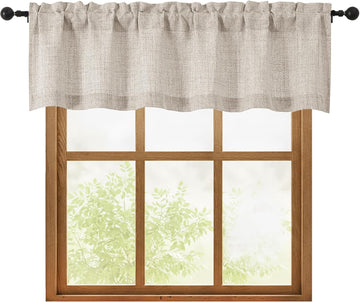 Vortaz Light Filtering Valance Curtain 60x14in Polyester White