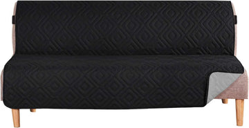 Reversible Futon Sofa Slipcover Pet Furniture Protector Black Grey