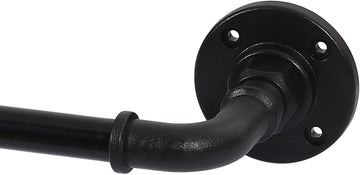 Vortaz Wrap Around Curtain Rod Telescoping Heavy Duty Black