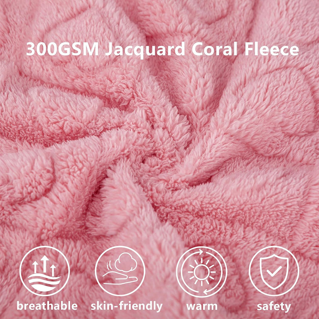 Pet Blanket Coral Fleece 300GSM Washable Dog Cat Mat Pink 25x35