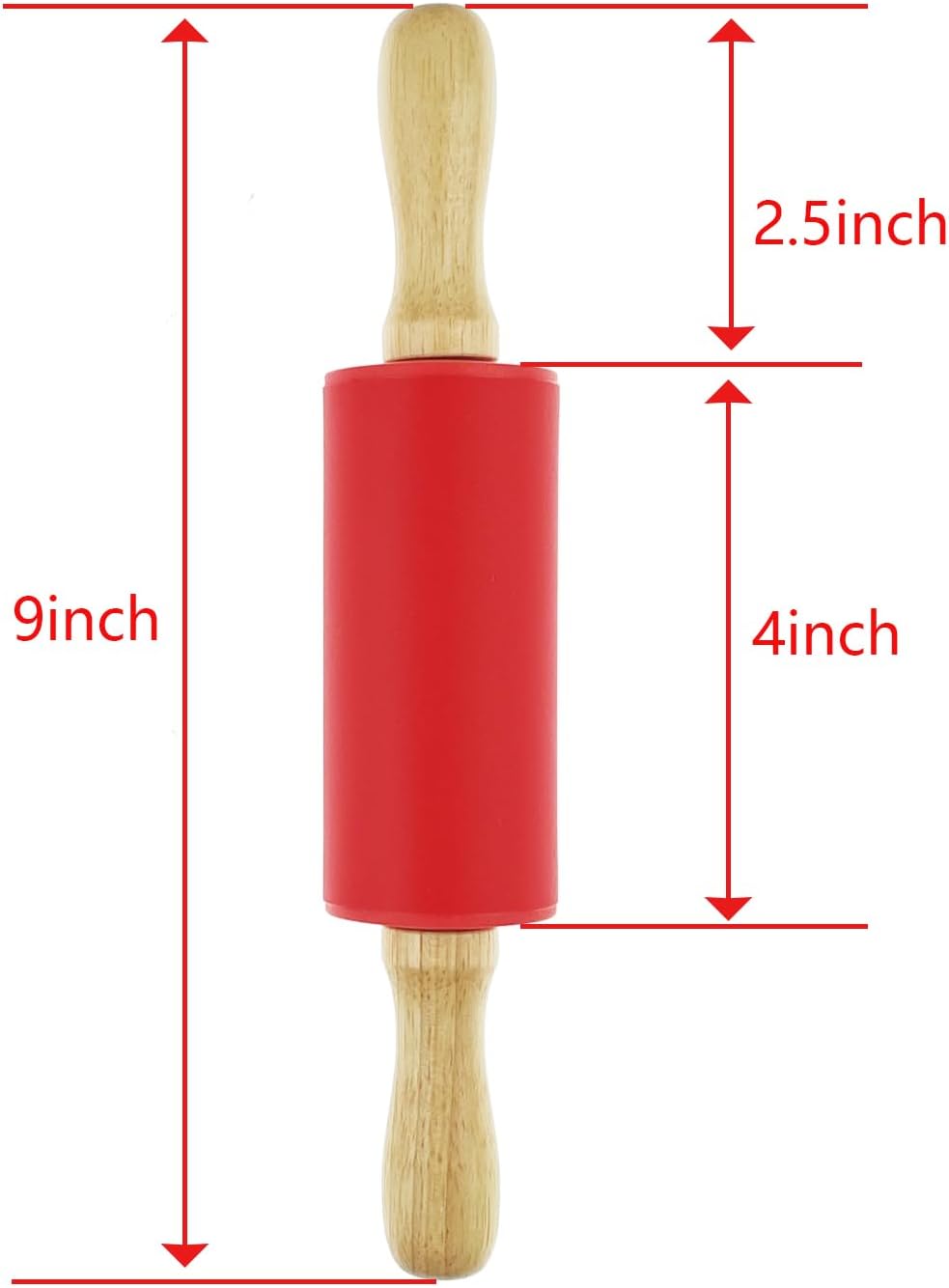 Mini Kids Rolling Pin Set 6-Pack Food Grade Silicone 9 Inch